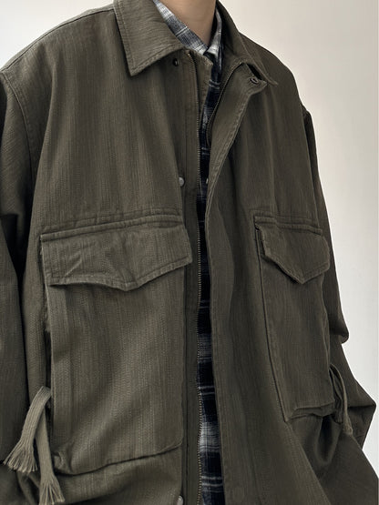 Japanese Vintage Cargo Lapel Jacket – Loose Unisex Spring Autumn – Japanese vintage | yamalin clothes | Yamalinclothes