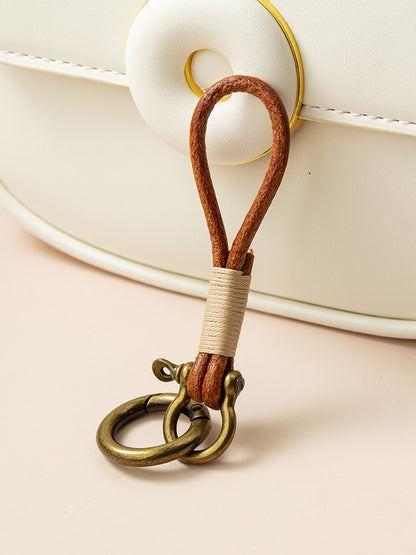 Vintage Cowhide Leather Keychain – Bracelet Pendant Charm – Japanese vintage | yamalin clothes | Yamalinclothes
