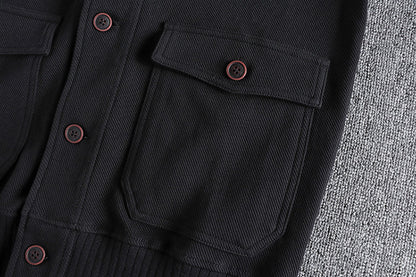 Heavy Knit Embroidered Button Baseball Jacket – American Vintage Workwear Unisex – Coats Jackets | japanese streetwear | vintage workwear | unisex | Yamalinclothes