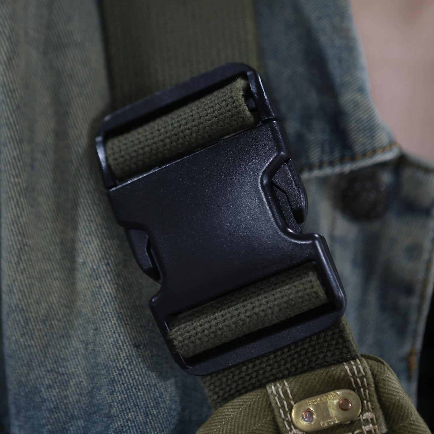 Herringbone Canvas Chest Bag – Motorcycle Crossbody Men