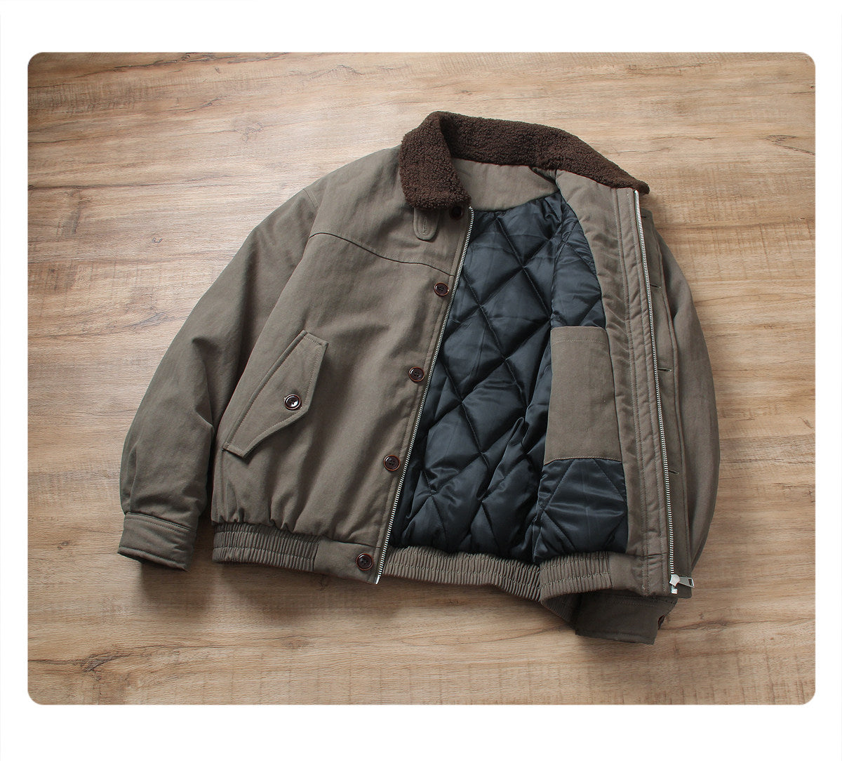 Fur Collar Turn-Down Utility Cotton Jacket – Vintage Loose Outdoor Unisex