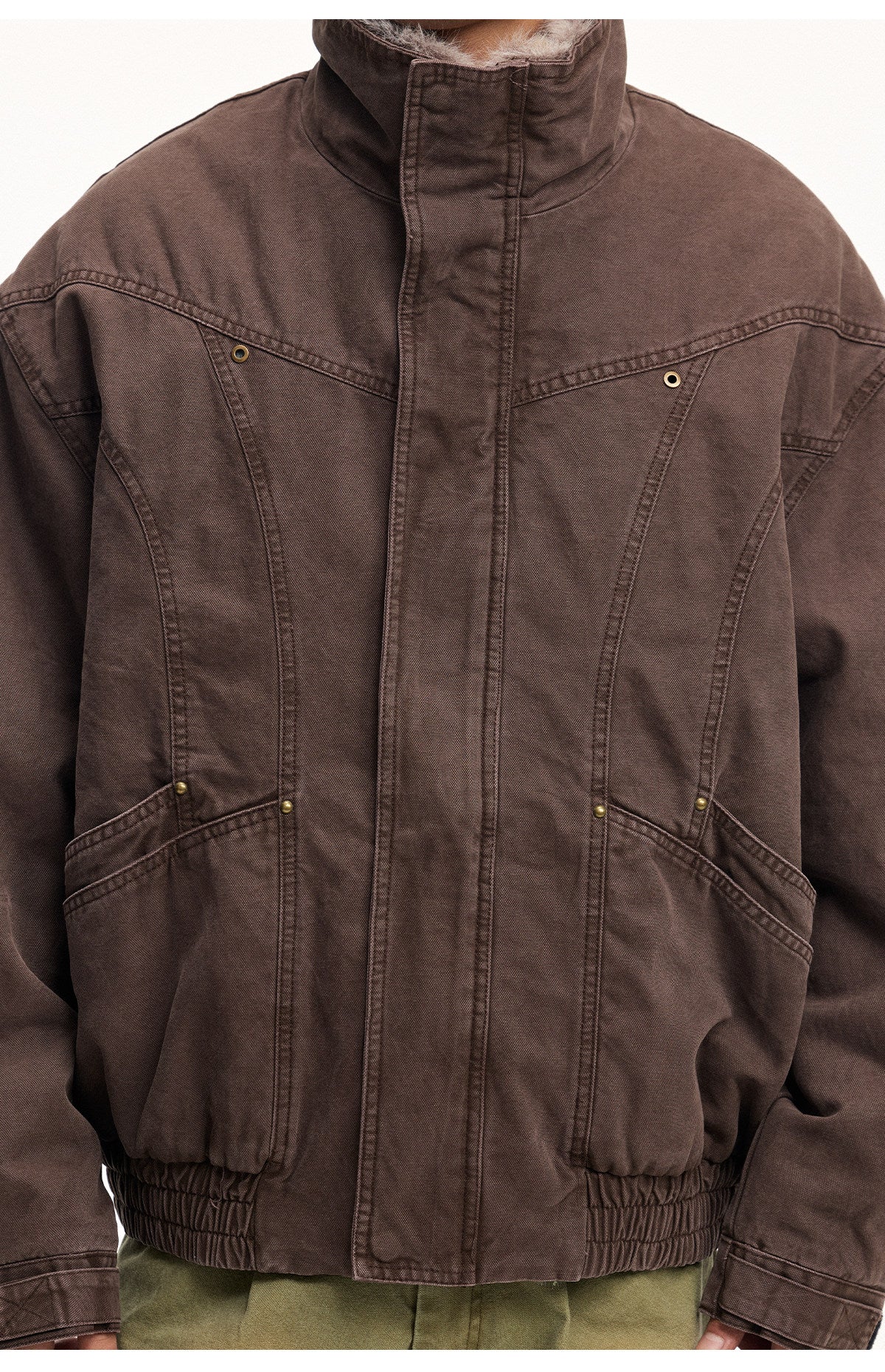 Frost Ice Texture Leather Jacket – Loose Heavyweight Winter Unisex
