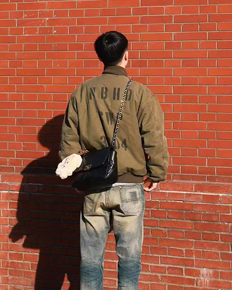 Vintage Distressed Washed Cotton Deck Jacket – Japanese Retro Winter – Japanese vintage | yamalin clothes | Yamalinclothes