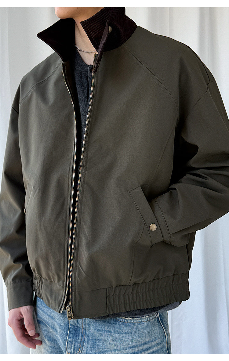 Patchwork Stand-Collar Cargo Jacket – Adjustable Lapel Oversized – Japanese vintage | fall outfits 2026 | fall winter outfits | classy winter outfits | lazy comfy outfits | japanese streetwear | vintage workwear | yamalin clothes | Yamalinclothes