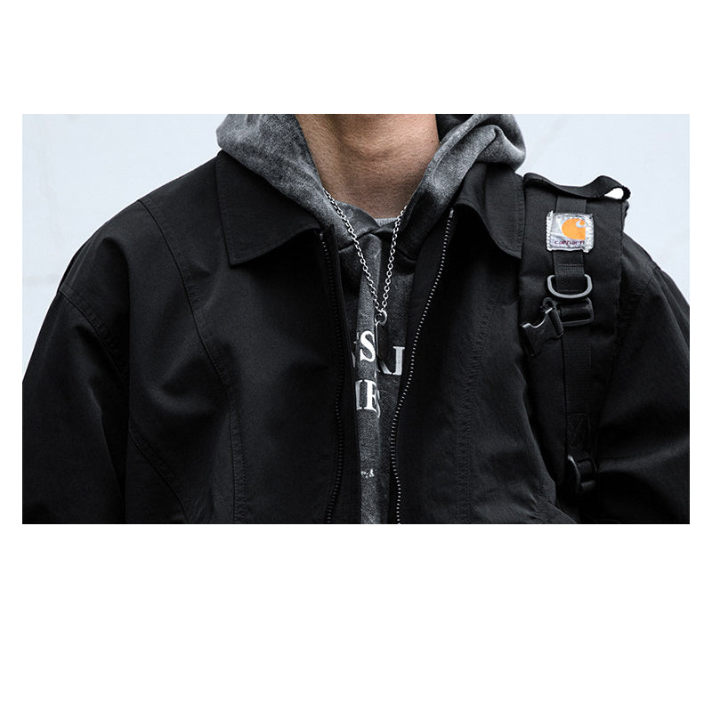 Deconstructed Lapel Cargo Jacket – Loose Vintage Unisex Streetwear – Japanese vintage | yamalin clothes | Yamalinclothes