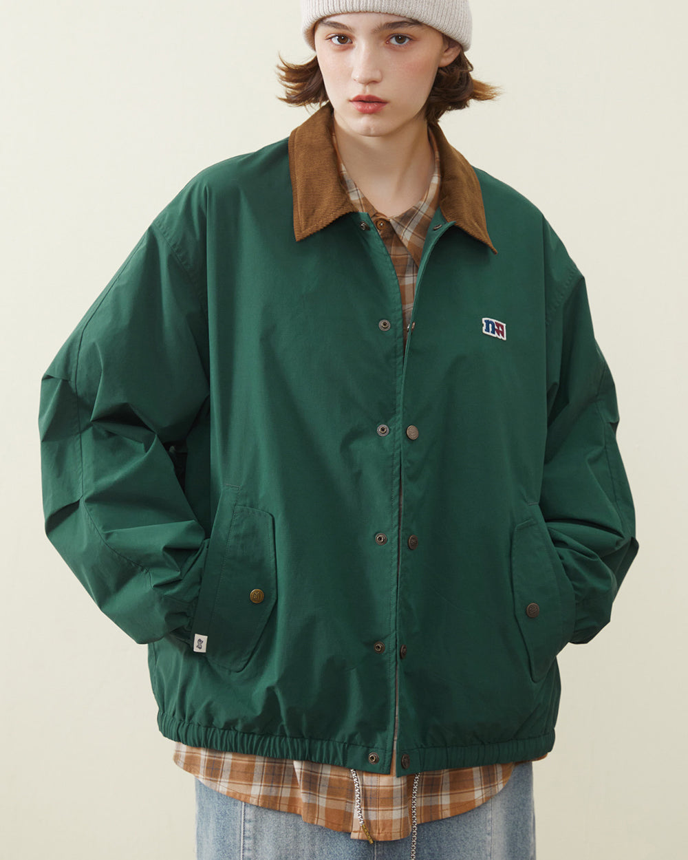 Retro Corduroy Hunting Coach Jacket – Loose Fit Rugged Outdoor Streetwear