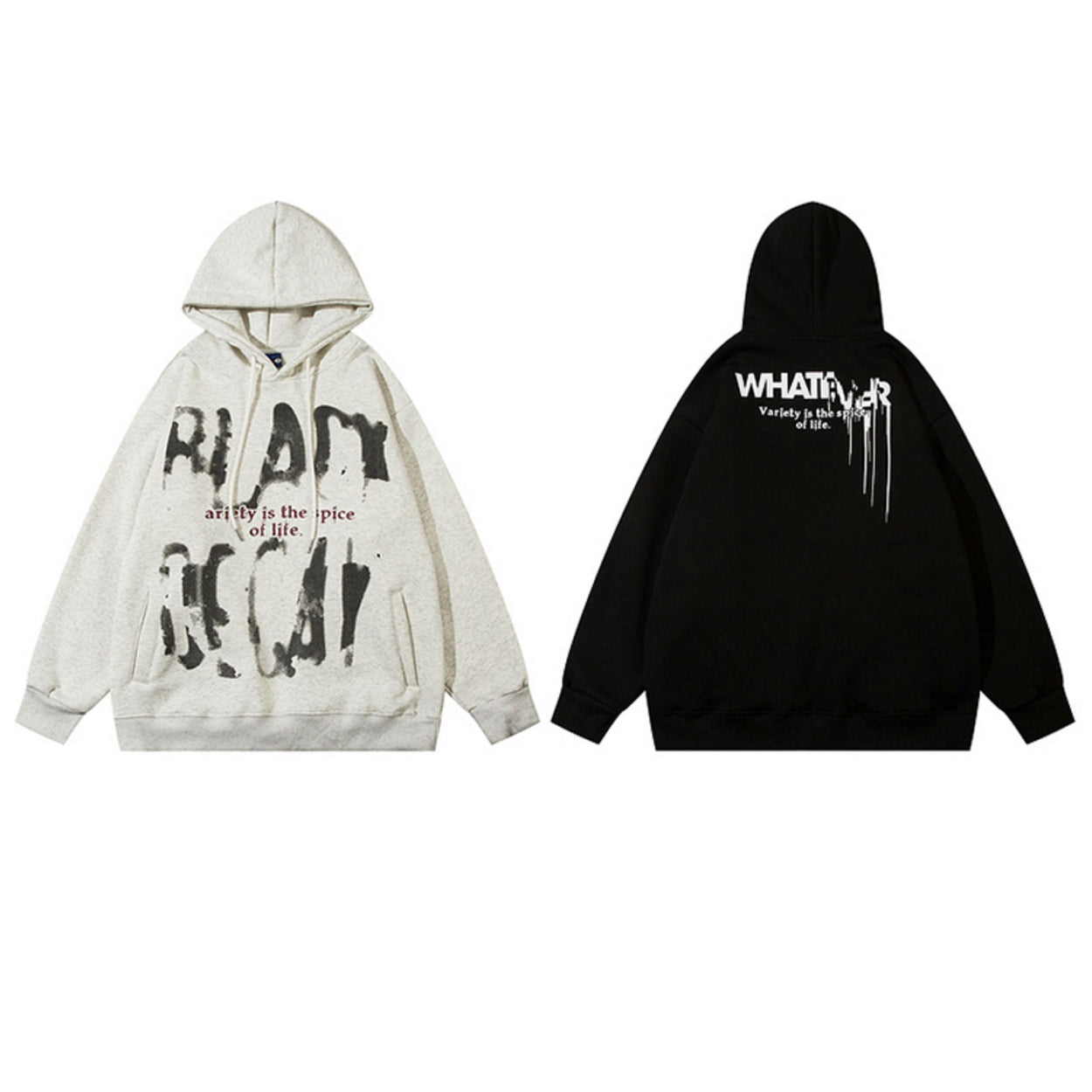 Fuzzy Letter Print Fleece Hoodie – Heavy Oversized Unisex