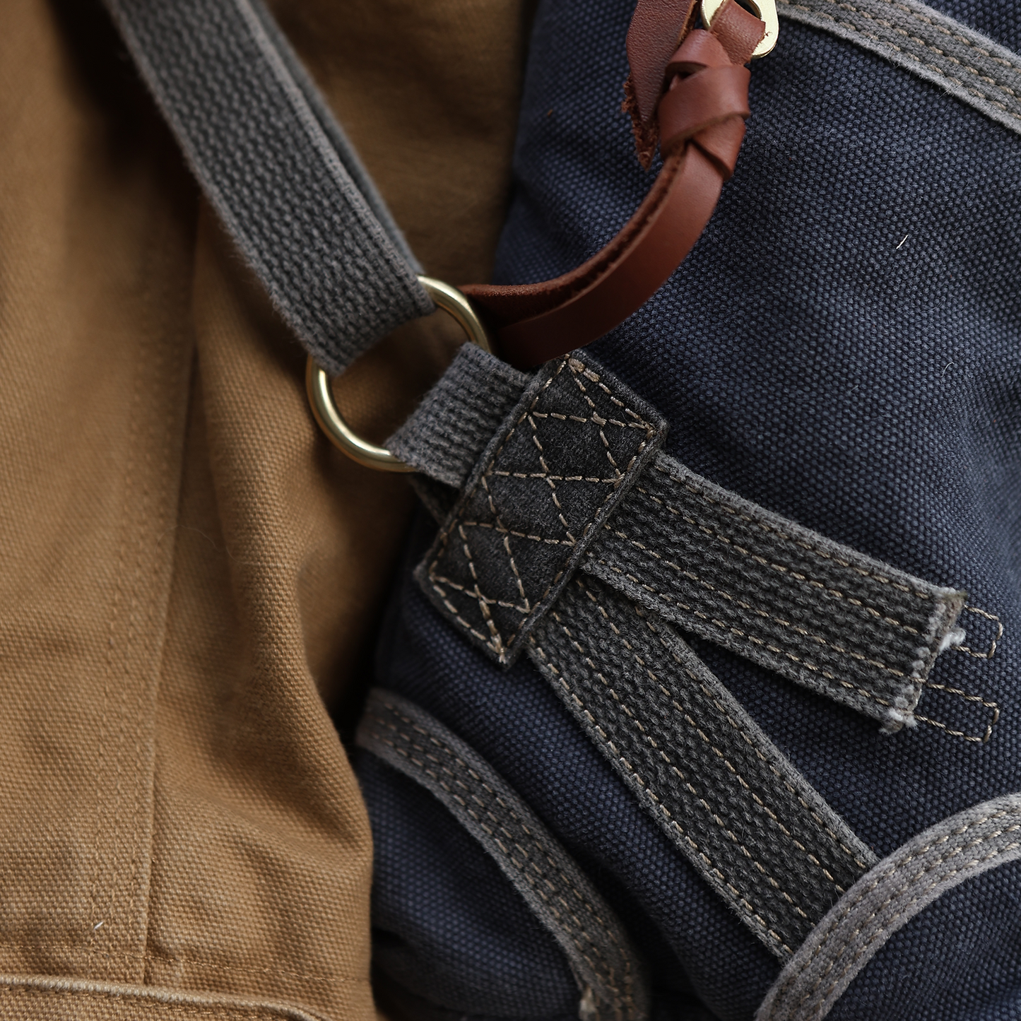 Vintage Canvas Backpack – 20oz Heavyweight Leather Trim