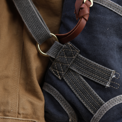 Vintage Canvas Backpack – 20oz Heavyweight Leather Trim