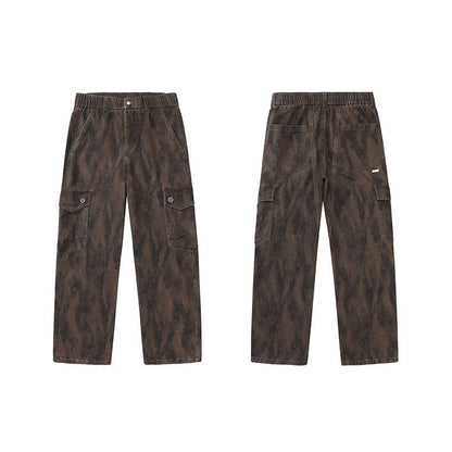 design sense worn cargo pants men's American retro dirtyfit loose casual wide-leg long pants | Japanese vintage | yamalin clothes | Yamalinclothes
