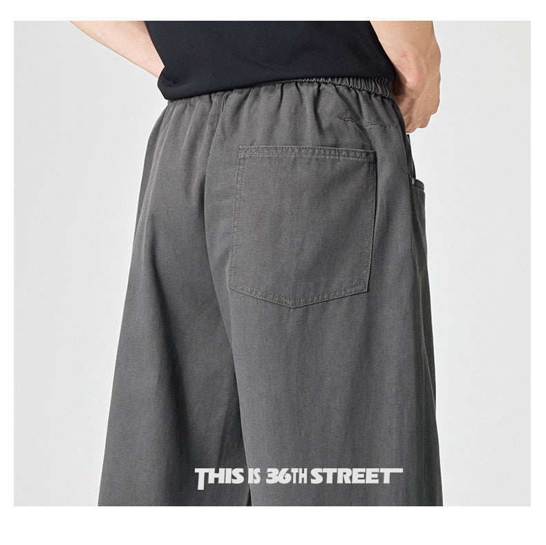 {{ Japanese Tencel Lyocell Loose Straight Cargo Pants – Cool Summer Slacks for Men – Japanese vintage | yamalin clothes | Yamalinclothes }}