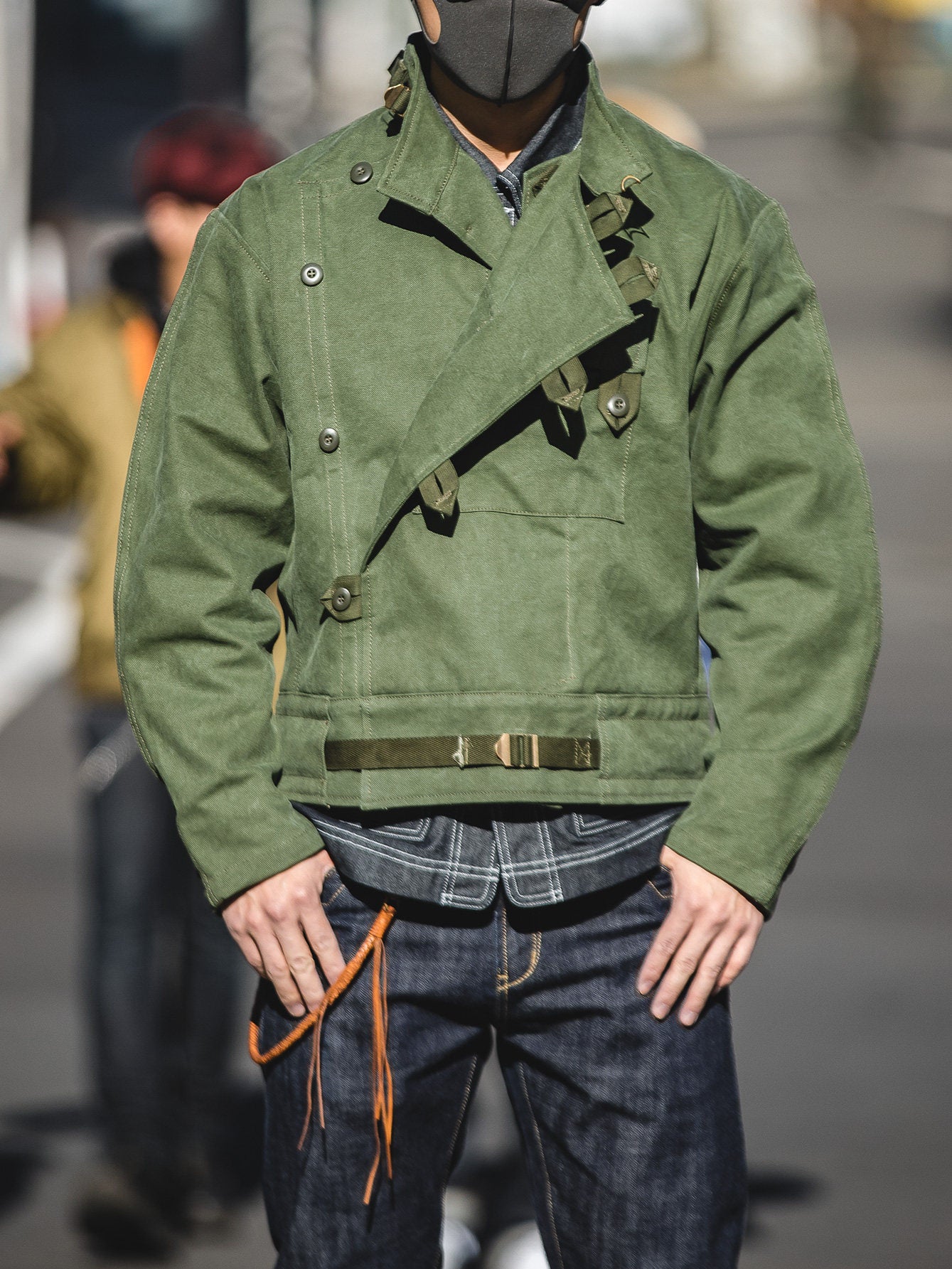 Vintage Hunting Jacket – Army Green Biker Coat Men – Japanese vintage | yamalin clothes | Yamalinclothes