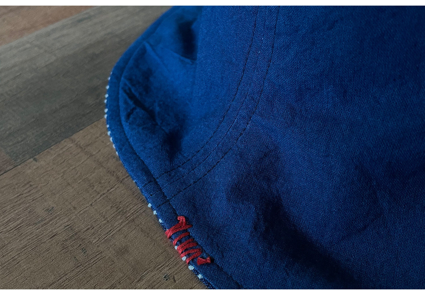 Indigo Sashiko Tulip Bucket Hat – Japanese Artisan Outdoor Fisherman Hat