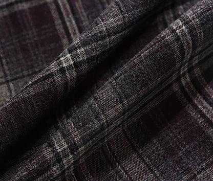Japanese Vintage Large Plaid Wool-Blend Long-Sleeve Shirt – Oversized Unisex
