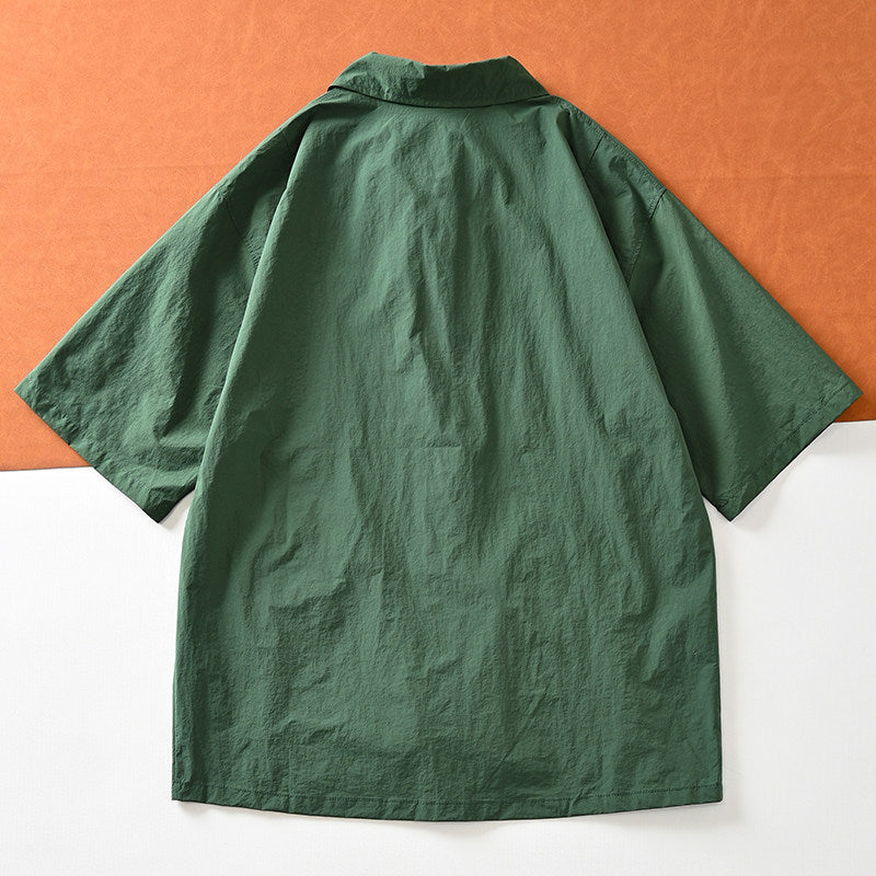 Mountain function + loose wide version! ODM Order! Short-sleeved jacket with lapels for men in summer | Japanese vintage | yamalin clothes | Yamalinclothes