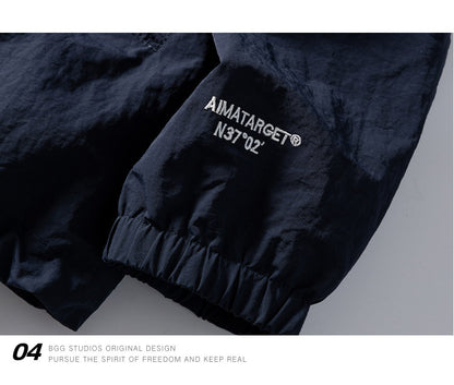 Japanese Vintage Letter Embroidered Lapel Coach Jacket – Oversized Unisex – Japanese vintage | yamalin clothes | Yamalinclothes