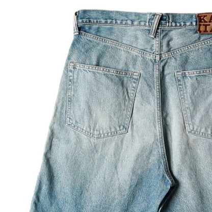 Japanese Retro Washed Denim Shorts – Gemstone Stud Detail Casual Streetwear