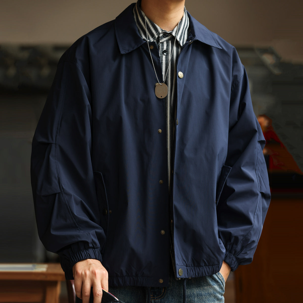 Coach Jacket – Snap Front & Drawstring Hem | Yamalinclothes