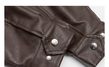 American Vintage Warm Earth-Tone Cargo Jacket – Relaxed Men's Spring Autumn Coat