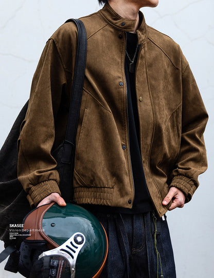 Suede Harrington Jacket – American Vintage Oversized Unisex – Japanese vintage | fall outfits 2026 | fall winter outfits | classy winter outfits | lazy comfy outfits | japanese streetwear | vintage workwear | yamalin clothes | Yamalinclothes