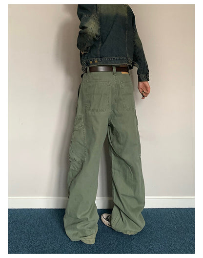 American Retro Multi-Pocket Cargo Pants – Wide-Leg Unisex