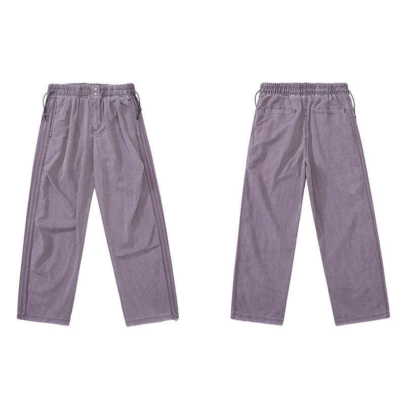 Matte Distressed Paratrooper Pants – 125g Ripstop Nylon Lightweight Wide Leg Summer Cargo for Men | Japanese vintage | yamalin clothes | Yamalinclothes