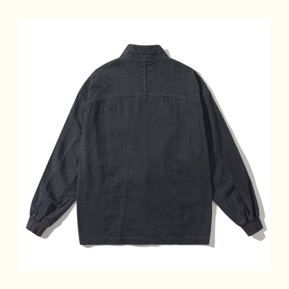 American Vintage Cotton Robe Jacket – Men's Loose Solid Casual Coat