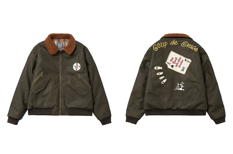 American Vintage Embroidery Cotton Jacket – Lambswool Men – Japanese vintage | yamalin clothes | Yamalinclothes
