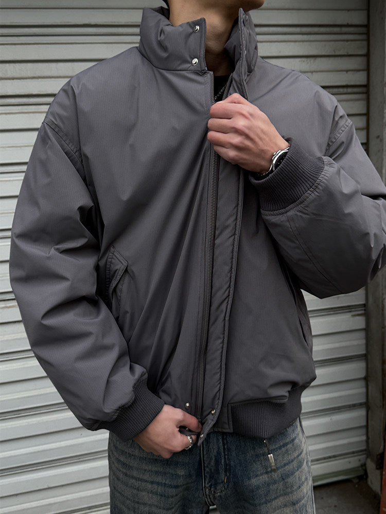 Duck Down Jacket – Stand Collar & Ribbed Hem | Yamalinclothes