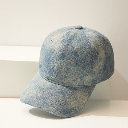 Blue washed denim baseball hat women's spring and summer street outing, versatile sunscreen shade cap, small face – cap | japanese streetwear | vintage workwear | unisex | Yamalinclothes
