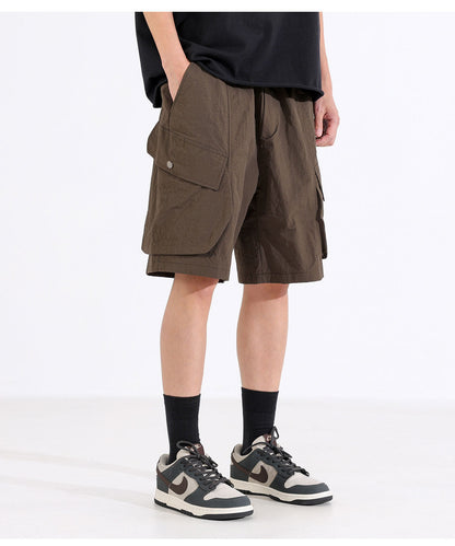 Quick-drying cargo paratrousers, sports shorts, men's summer new style, thin, loose, wide-leg casual mid-length pants | Japanese vintage | yamalin clothes | Yamalinclothes