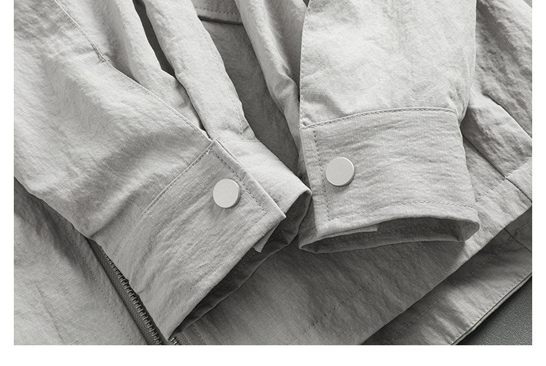 Japanese Outdoor Lightweight Stand Collar Cropped Jacket – Loose Silhouette Spring Jacket for Men – Japanese vintage | yamalin clothes | Yamalinclothes