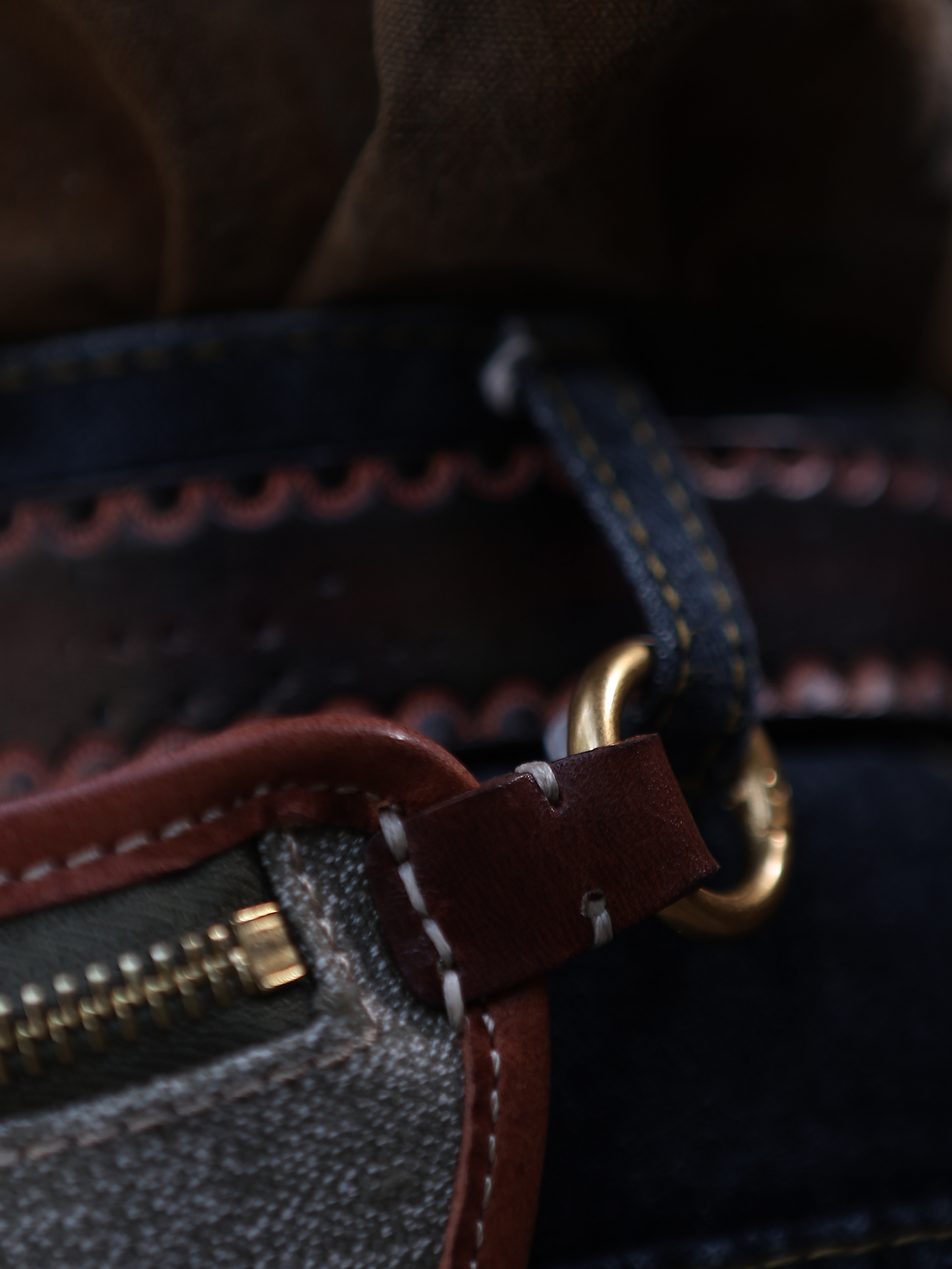 Salt & Pepper Canvas Leather Waist Bag – Handmade Unisex Fanny Pack