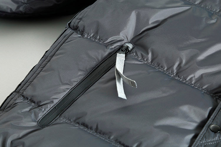 Short Hooded White Duck Down Jacket – Warm Loose Unisex – Coats Jackets | japanese streetwear | vintage workwear | unisex | Yamalinclothes