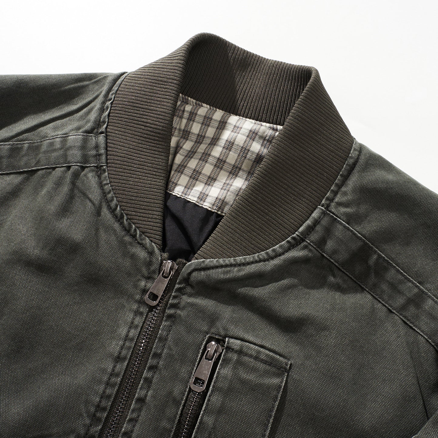 Retro Heavy Cotton Cargo Baseball Jacket – Men's Loose American Workwear