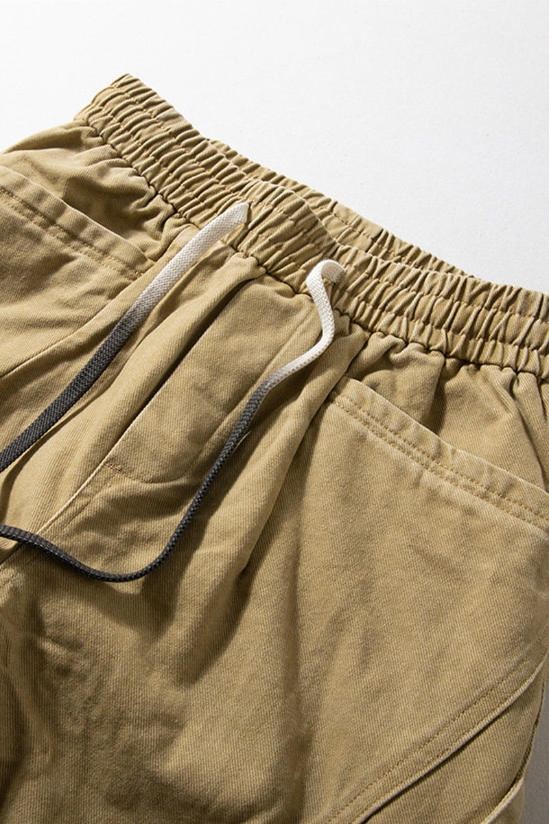 Cotton Pants – Diagonal Seams & Drawstring Waist | Yamalin clothes | Vintage workwear outfit for men