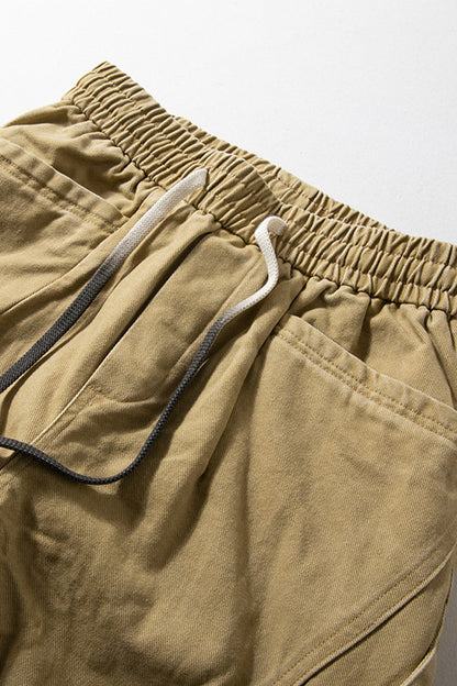 Cotton Pants – Diagonal Seams & Drawstring Waist | Yamalin clothes | Vintage workwear outfit for men