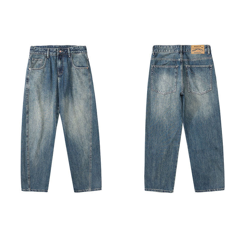 Curved-Leg Jeans – Vintage Wash & Baggy Fit | Yamalinclothes