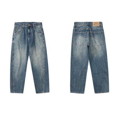 Curved-Leg Jeans – Vintage Wash & Baggy Fit | Yamalinclothes