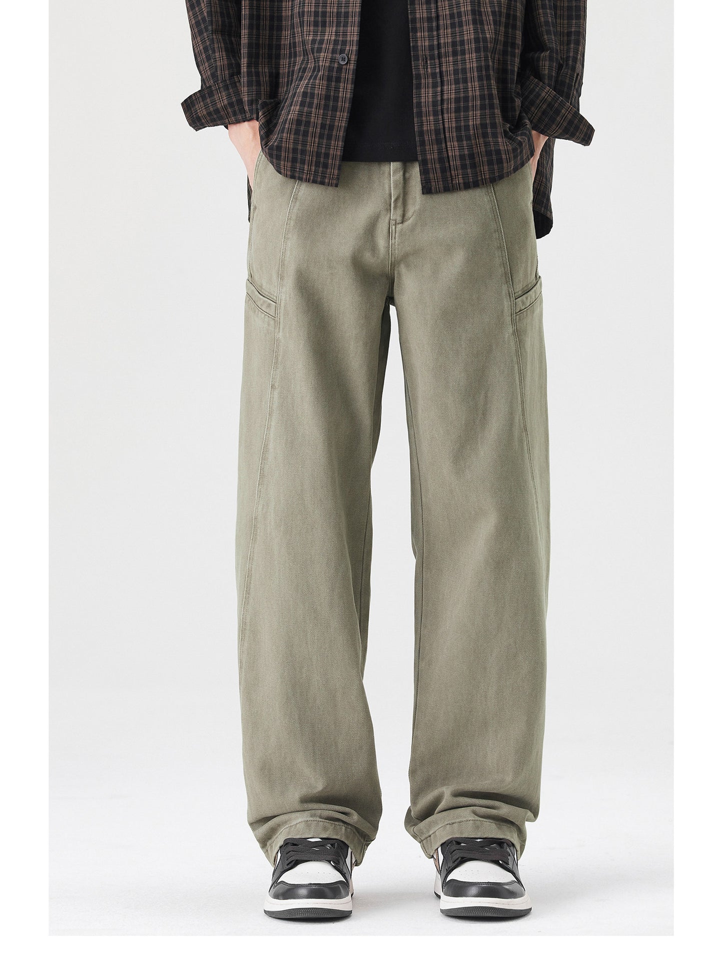 Spring New Cotton Japanese Ami Clicker Straight Cargo Pants Men's Trendy Wide-Leg Slacks | Japanese vintage | yamalin clothes | Yamalinclothes