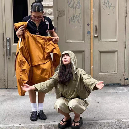 Japanese Outdoor Hooded Windbreaker Jacket – Lightweight Waterproof Unisex Streetwear – Japanese vintage | yamalin clothes | Yamalinclothes