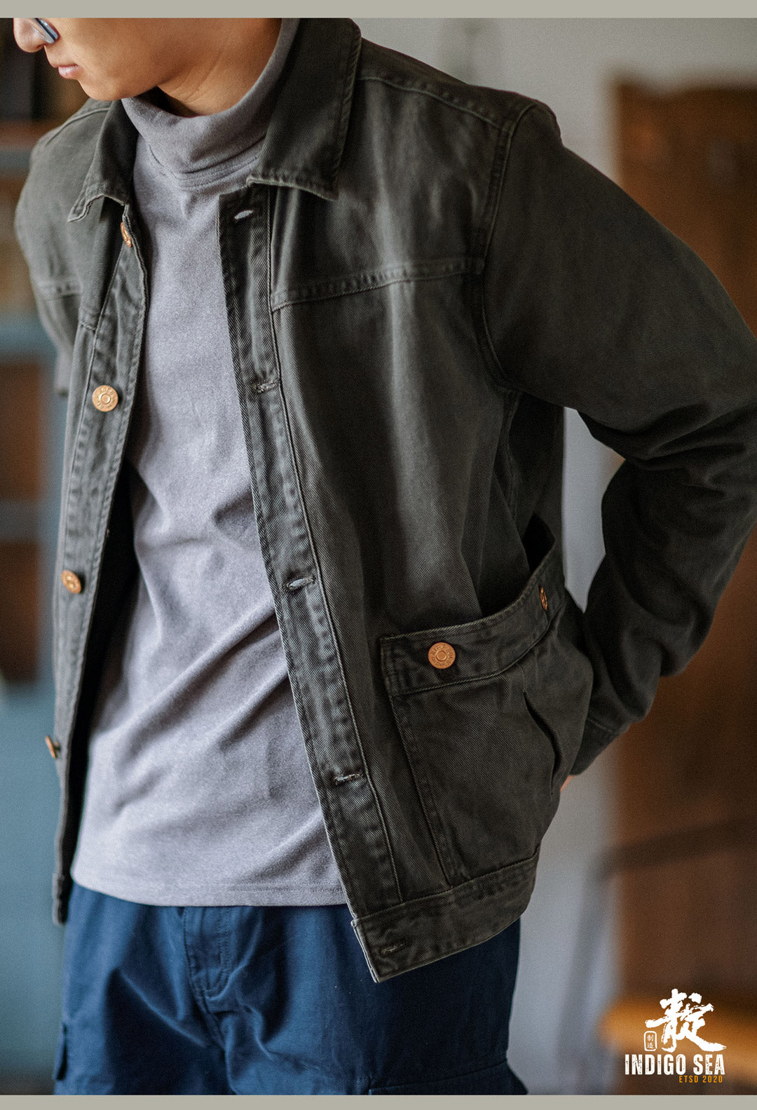 Washed Distressed Cargo Lapel Cotton Jacket – Vintage Loose Unisex