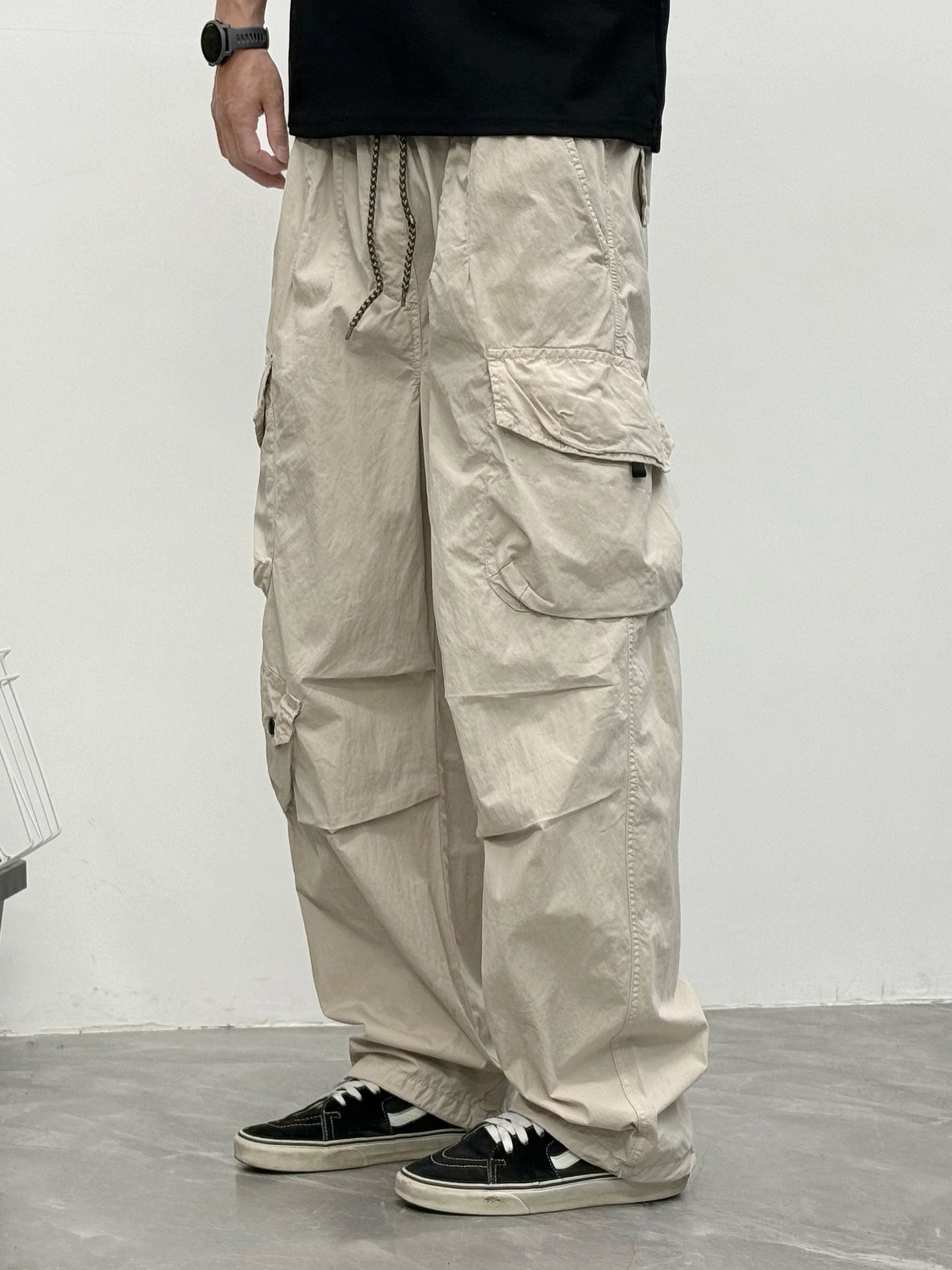 Japanese Multi-Pocket Cargo Work Pants – Men's Loose Straight-Leg Jogger
