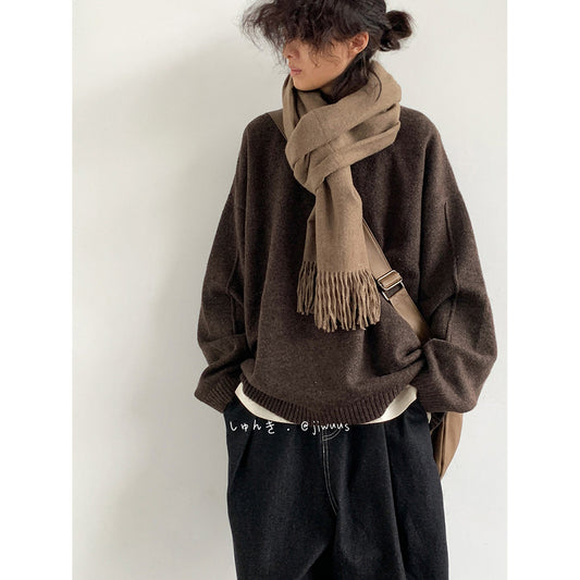 Japanese Vintage Knit Sweater – Unisex Collegiate Maillard – Japanese vintage | yamalin clothes | Yamalinclothes