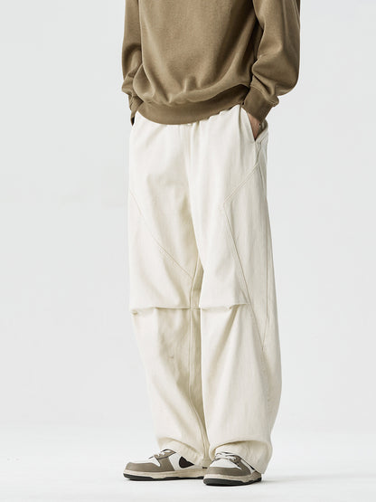 Curved-Leg Pants – Washed Finish & Panel Seams | Yamalinclothes