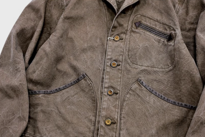 Vintage Distressed Patchwork Blazer – Deconstructed Retro Workwear Jacket for Men – Japanese vintage | yamalin clothes | Yamalinclothes