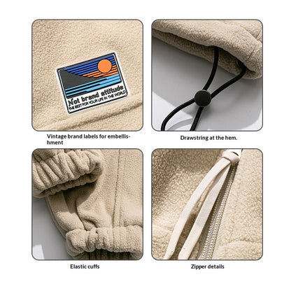 Fleece Padded Stand-Collar Zip Cardigan – Outdoor Oversized Unisex