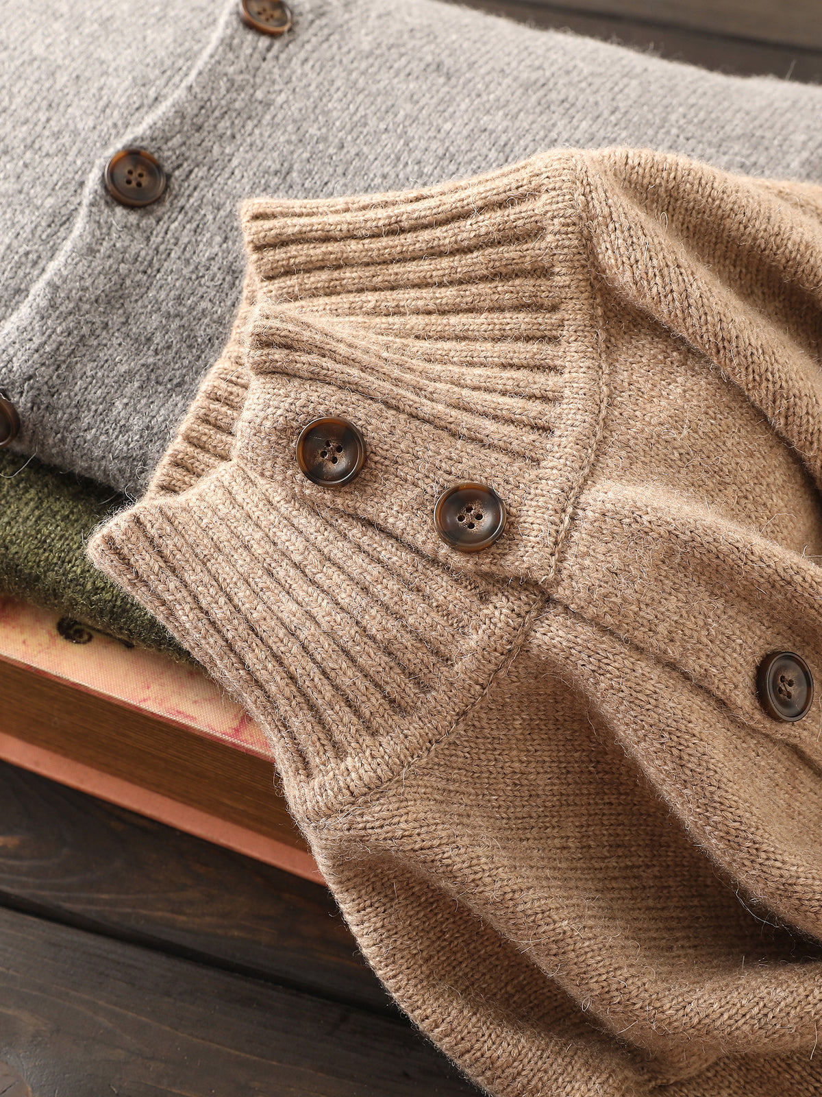 Alpaca Wool Blend Stand-Collar Knit Cardigan – Thickened Oversized Unisex