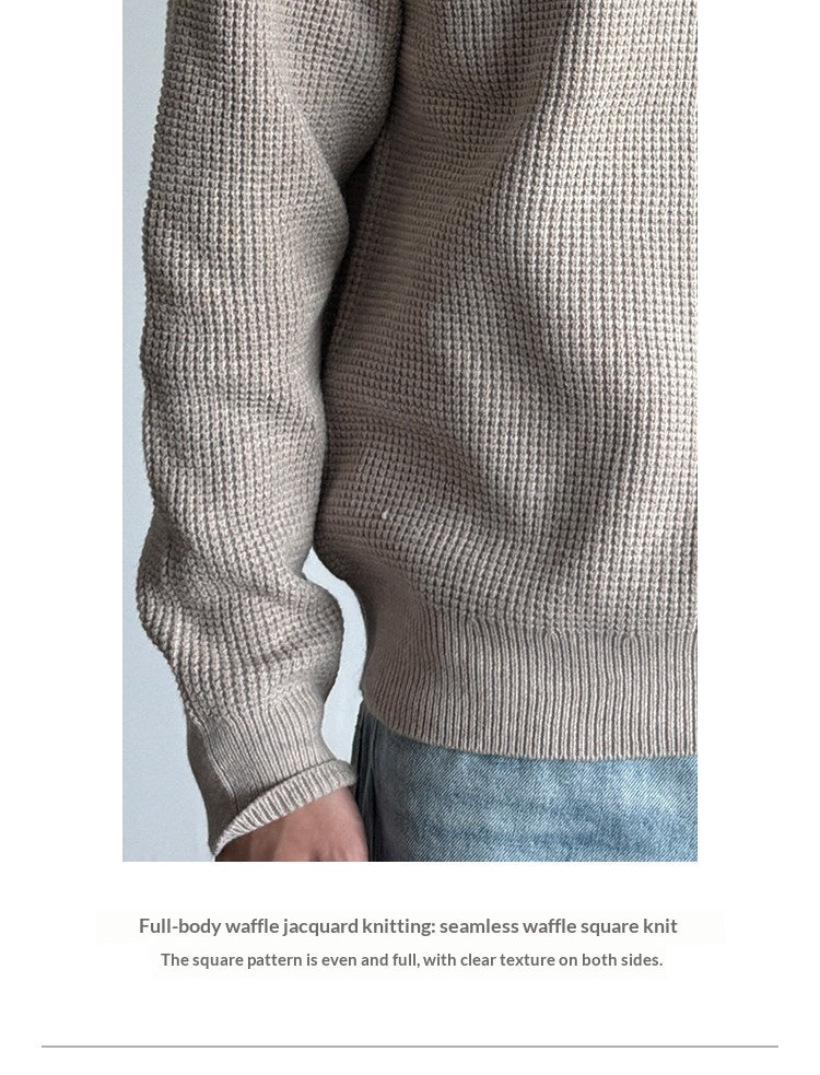 590G Anti-Pilling Henry Collar Button Knit Sweater – Japanese Loose Unisex – Sweater pullover | japanese streetwear | vintage workwear | unisex | Yamalinclothes