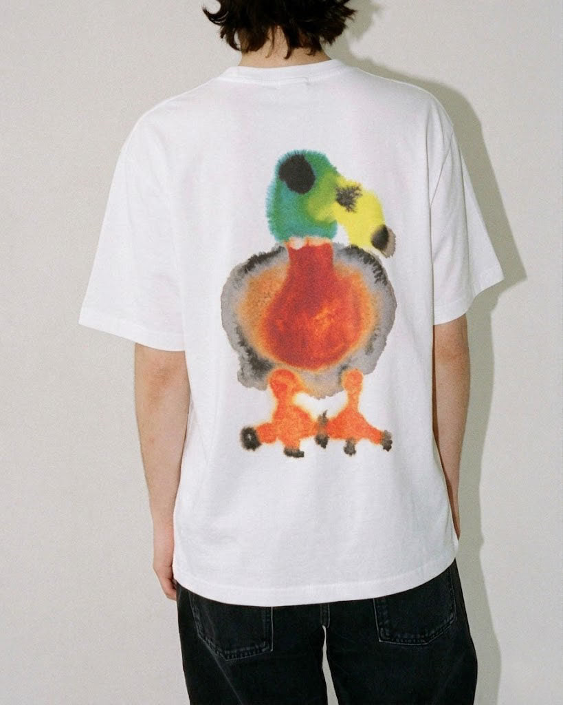 {{ Wang Youbing Studio Heavyweight 260g Artistic Graffiti Little Duck Oversized Short Sleeve T-Shirt – Streetwear Tee – Japanese vintage | yamalin clothes | Yamalinclothes }}